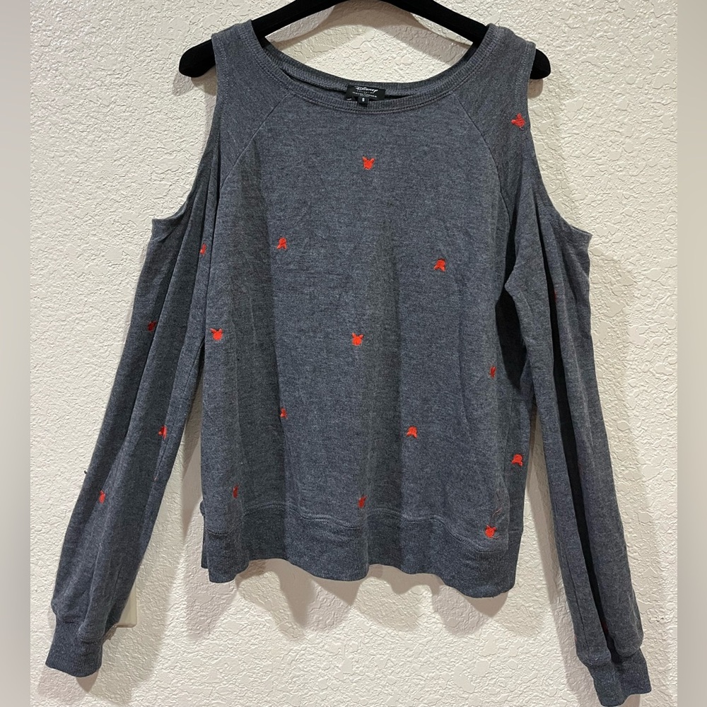 Disney’s grey long sleeve with red Mickey Mouse patterns
